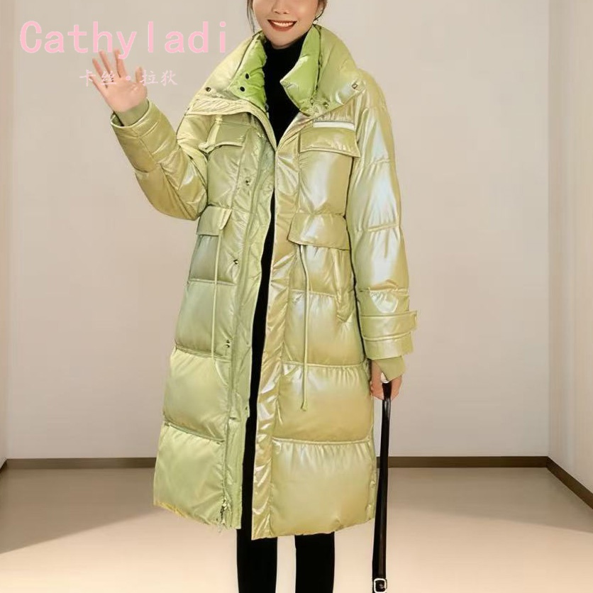CATHYLADI果绿色中长款羽绒服