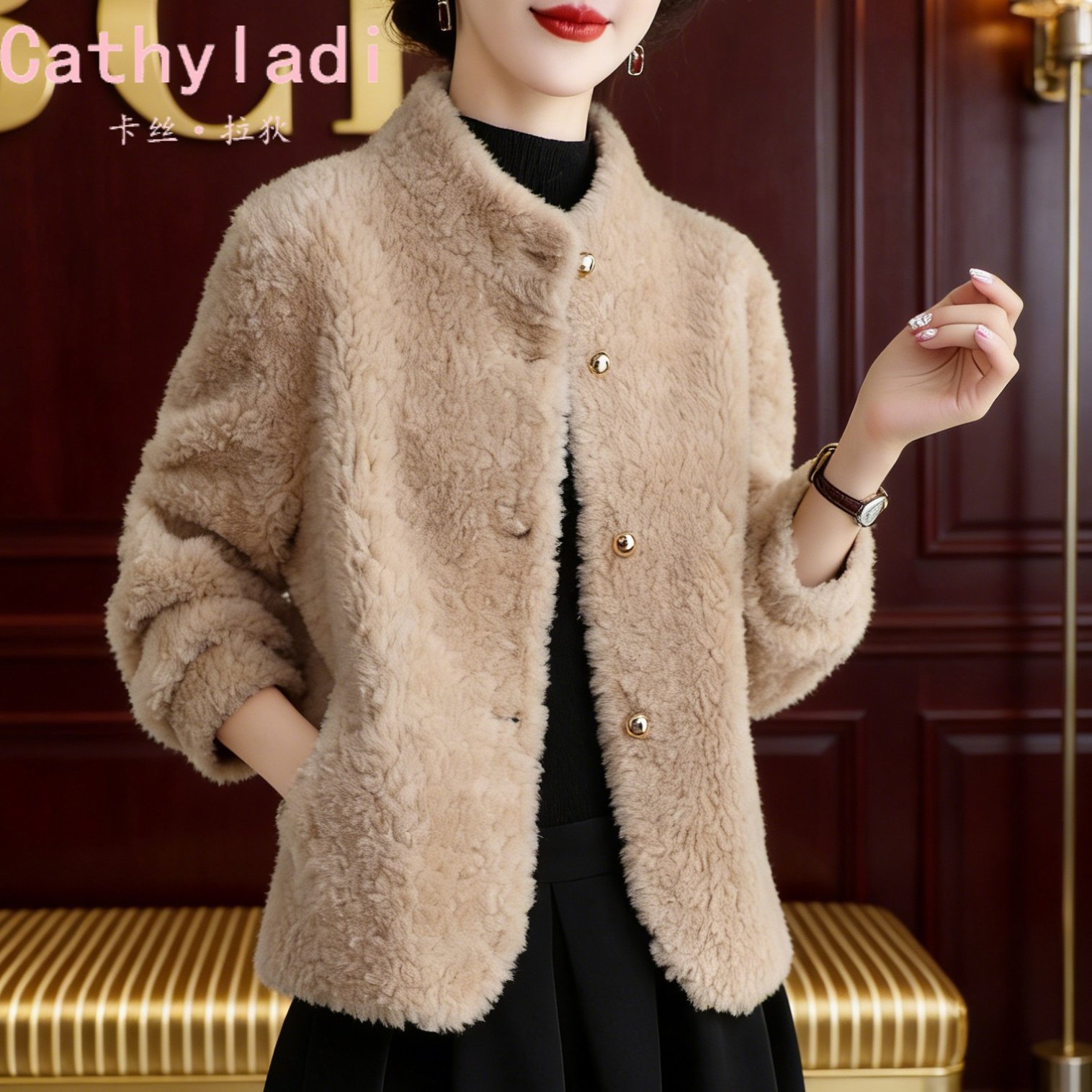 CATHYLADI小个子时尚短款外套2026年冬季加厚保暖名媛气质上衣女,女装/女士精品,短外套,淘宝优惠券,粉丝福利购,淘宝优惠卷