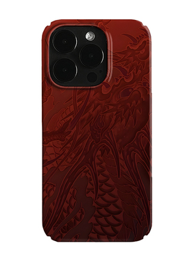 红色龙腾艺术小众适用高级感卡通iPhone16pro+苹果15promax菲林手机壳新款13/1214proVIVO90