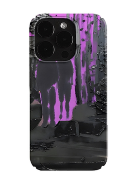 紫色欧美潮流复古艺术小众适用高级感卡通iPhone14pro+苹果15promax菲林手机壳新款13/12荣耀100