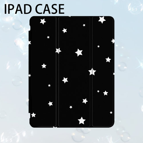 黑夜星星艺术ins小众适用平板壳iPad7/8/9/10壳2020带笔槽Air2/3/4/5苹果2021第九代11Pro三折min