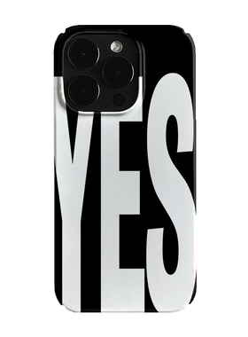 YES黑白字母艺术小众适用高级感卡通iPhone16pro+苹果15promax菲林手机壳新款13/1214proVIVO90