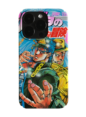 JOJO漫画复古蓝色承太郎动漫卡通iPhone14pro+苹果15promax菲林手机壳新款13/12mini的适用华为p60pro