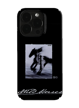 高级感黑色战马艺术小众适用高级感卡通iPhone16pro+苹果15promax菲林手机壳新款13/1214proVIVO90