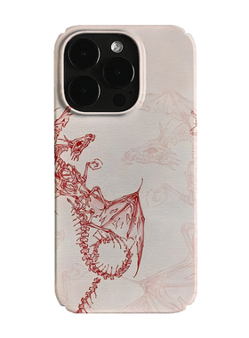 红色骨龙艺术小众适用高级感卡通iPhone16pro+苹果15promax菲林手机壳新款13/1214proVIVO90