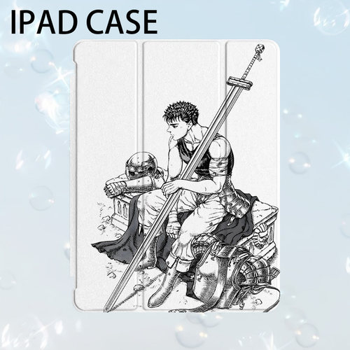 剑风传奇格斯艺术ins小众适用平板壳iPad7/8/9/10壳2020带笔槽Air2/3/4/5苹果2021第九代11Pro三折min