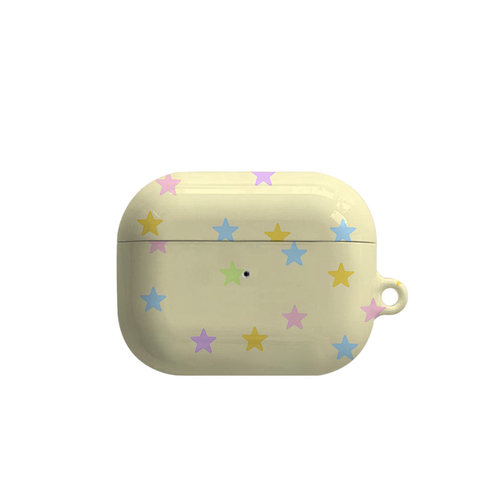 奶黄星星艺术适用苹果耳机保护套airpodspro2无线蓝牙耳机壳三代airpod二代ipod耳机套airpods3菲林