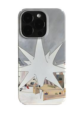 大型白色刺球艺术小众适用高级感卡通iPhone16pro+苹果15promax菲林手机壳新款13/1214proVIVO90