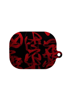 红色符文暗黑风潮流艺术适用苹果耳机保护套airpodspro2无线蓝牙耳机壳三代airpod二代ipod耳机套airpods3菲