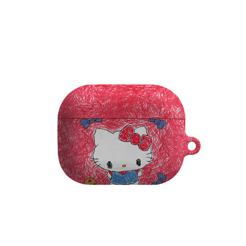 涂鸦凯特猫艺术适用苹果耳机保护套airpodspro2无线蓝牙耳机壳三代airpod二代ipod耳机套airpods3菲林