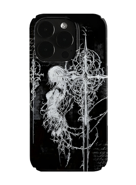 十字架漫画女孩艺术小众适用高级感卡通iPhone16pro+苹果15promax菲林手机壳新款13/1214proVIVO90