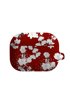 红色银花艺术适用苹果耳机保护套airpodspro2无线蓝牙耳机壳三代airpod二代ipod耳机套airpods3菲林