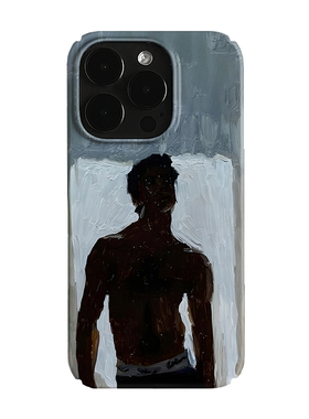 黑色肌肉男艺术小众适用高级感卡通iPhone16pro+苹果15promax菲林手机壳新款13/1214proVIVO90