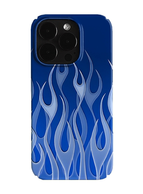 蓝色火焰Y2K潮流复古艺术小众适用高级感卡通iPhone14pro+苹果15promax菲林手机壳新款13/12荣耀100