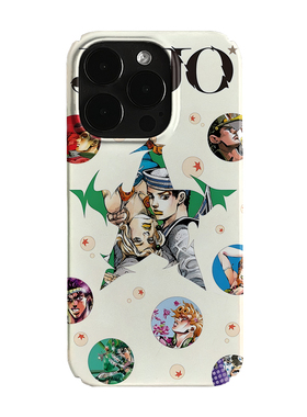 JOJO东方定助四蛋简约动漫卡通iPhone14pro+苹果15promax菲林手机壳新款13/12mini的适用华为p60pro