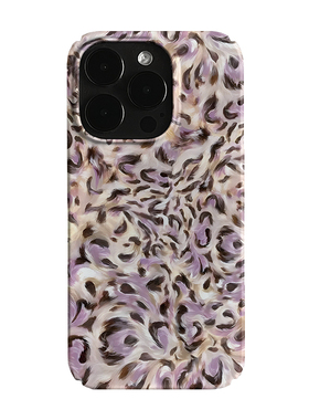 个性紫色豹纹艺术小众适用高级感卡通iPhone16pro+苹果15promax菲林手机壳新款13/1214proVIVO90