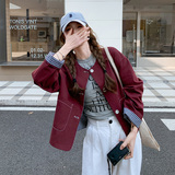 单排扣通用休闲春秋短款春季短外套格子女时尚韩版气质长袖复古，女装短外套，浙宝100