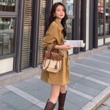 美拉德复古休闲西装外套女春秋季2025新款高级感气质炸街西服风衣，女装风衣，浙宝100