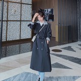 黑色拼格风衣女中长款数据很好077-2128-P145-K198，女装风衣，浙宝100