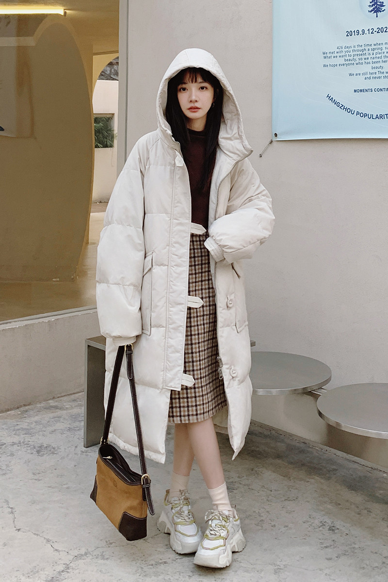 现货，数据一级棒，米白色中长款加厚服077-2802-P185-k268,女装棉衣/棉服,浙宝100