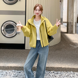[现货】新款时尚黄色连帽百搭小外套-B100-8657p135-k188，女装风衣，浙宝100