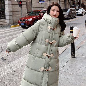 现货，上了就能卖可主推豆绿色长款棉服077-2196-P185-K268图片
