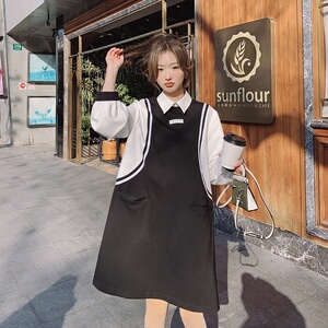 【现货】秋季拼色连衣裙ZB100-2235-P105-K158,158校园女生穿搭图片