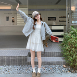 韩版格子立领休闲短款外套女2025春季新款宽松时尚小个子夹克上衣，女装套装/套裙，浙宝100