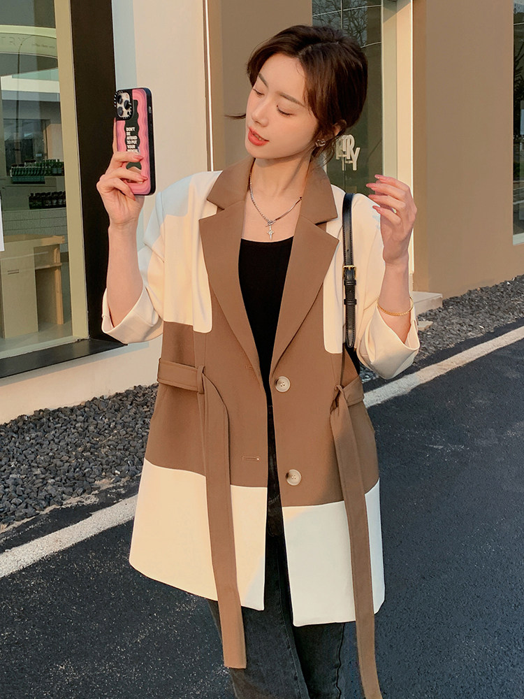 现货春装原创时尚拼接西装数据好可主推B100-3105-P115-K168,女装西装,浙宝100