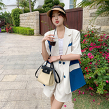现货主推，数据很好夏季短袖西装短裤套装B100-3117-P125-K178，女装套装/套裙，浙宝100