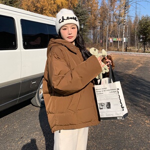 双11主推3号出货 短焦糖色短款羽绒服外套077-2309-P160-K238图片