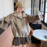 复古小众立领气质斗篷风衣外套女2025新款设计感法式宽松休闲上衣，女装风衣，浙宝100