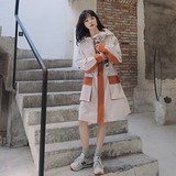 数据，2022年秋装拼接连帽工装风衣077-2136-P125-K188，女装风衣，浙宝100