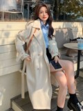 有现货气质长款风衣2022秋季新品077-X008-P110控179无差价，女装风衣，浙宝100