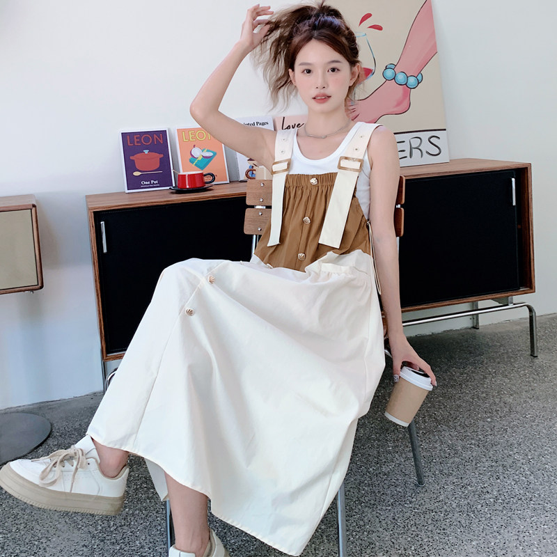 现货，原创设计，甜美撞色背带连衣裙B100-3201-p95-k148,女装连衣裙,浙宝100