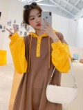 设计感拼接卫衣连衣裙，有现货077-2210-P105-K158，女装连衣裙，浙宝100