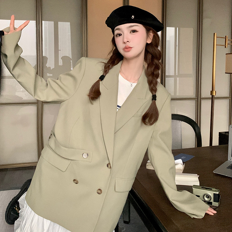时尚后背小心机开叉设计西装外套女2025秋季新款高级感休闲小西服,女装风衣,浙宝100