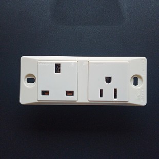 稳不落窄小板卡入式安装工业机械设备仪器配电欧规孔美规英式插座