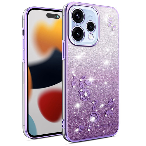 适用opporeno15c手机壳水钻闪粉