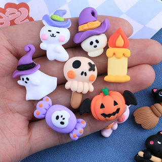 10 Pcs New Cute Mini Halloween Pumpkin Flat Back Resin Caboc