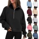 Half Stand Original zip Women Fleece llar Style lined Long