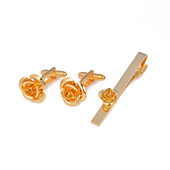 French Shirt Cufflinks Rose Shape Suit Stock