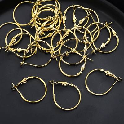 10-30Pcs Gold Plated Circle Round Hoop Loop Smooth Earrings