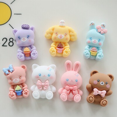 10 Pcs New Lovely Mini Cartoon Bear Rabbit Animal Series Res