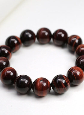 仇氏 天然红虎眼手串冰种玛瑙圆珠虎眼石手链南非玛瑙男女款佛珠