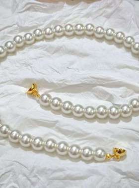 法式轻奢磁吸正圆珍珠项链女高级感气质锁骨链新款百搭首饰品配饰