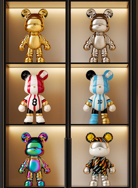 暴力熊摆件轻奢高档客厅酒柜电视柜斗柜服装店直播间高级感装饰品