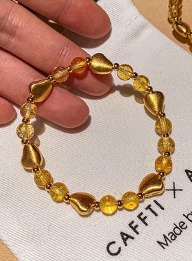 轻奢小众高级感真金电镀哑光拉丝水晶手链女时尚百搭气质手串手饰