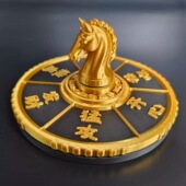 三角洲行动游戏周边马年新春大红马上转运实体模型手办可动转盘