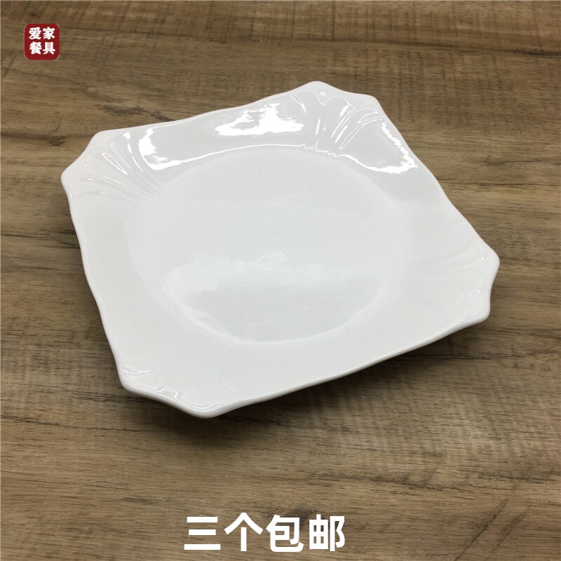12英寸四方盘瓷白色餐具